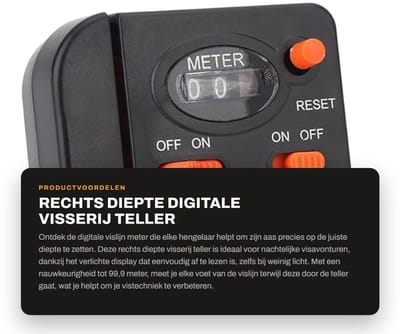 Dailygoods- Vislijnmeter Nauwkeurig tot 99,9 m - Digitale Diepte Teller - Verlicht Display - Hengel Accessoire - Eenvoudig Afleesbaar bij Nacht - Lijnmeter