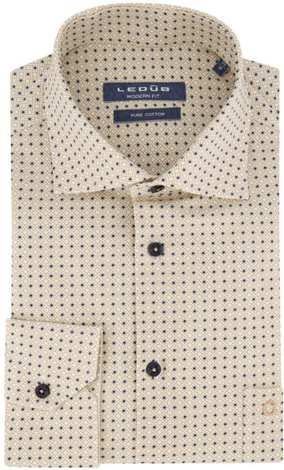 Ledub business overhemd beige