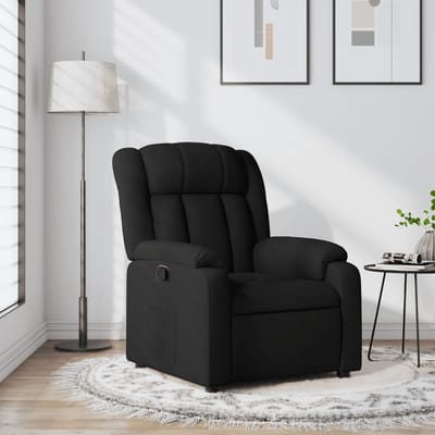 vidaXL - Fauteuil - verstelbaar - stof - zwart