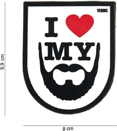 101 Inc Embleem 3D Pvc I Love My Beard Wit  14042