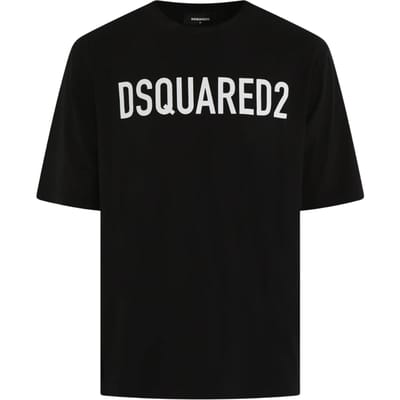 Dsquared2 Loose Fit Brand Logo Zwart T-shirt