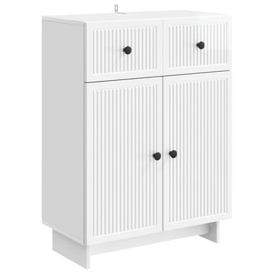 vidaXL - Dressoir - Hoogglans - Wit - 66 - x - 34,5 - x - 90 - cm - Bewerkt - hout