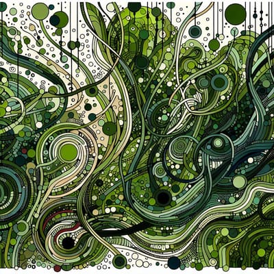 Abstract mos schilderij | Verdwaald in het weelderige groen: Golvende abstracte moskunstwerk | Kunst - 30x30 centimeter op Canvas | Foto op Canvas