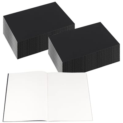 Dailygoods - JEUIHAU 30 stuks B5 blanco notitieboeken, 72 pagina's blanco schetsboek notitieblok, zwart kraftpapier notitieboek voor schrijven, reizen, zaken