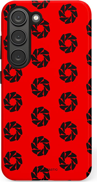 Casetastic hoesje geschikt voor Samsung Galaxy S23 - Dubbellaagse bescherming - Zwarte Sterren op Rood - Fashion Case - Rood Zwart