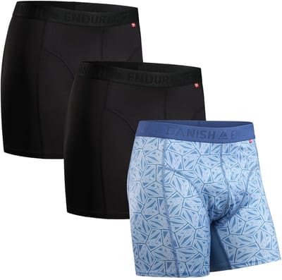 DANISH ENDURANCE Sportonderbroeken Heren - Quick Dry - Sport Boxershorts - 3 pack - Meerkleurig - Maat 4XL