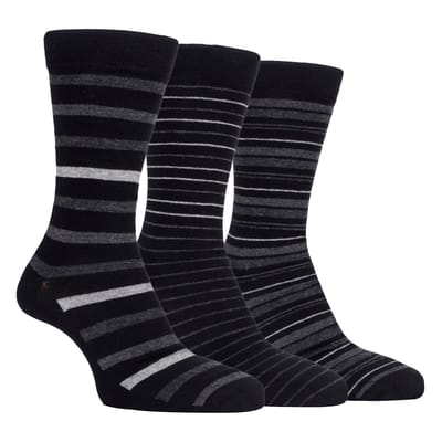 3-Pack Heren Gestreepte Bamboe Dress Socks Zachte Ademende Sokken