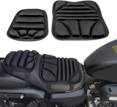 Motorfiets Zitkussens - Gel Spons Pad - Comfortabel Rijden - Drukverlichtend Ontwerp - 40x40x1 cm - Zwart