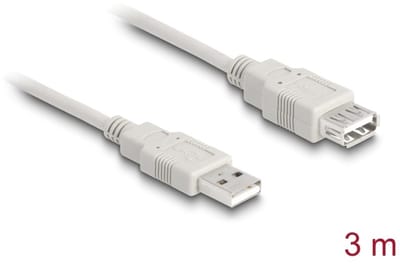 Delock - USB 2.0 A Male naar USB 2.0 A Female - 3 m