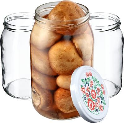 KADAX Weckpotten, 900 ml, inmaakpot om in te doen, inmaakpotten voor schroefdeksel, inmaakpot, voorraadpot, conservenglas (8 stuks, folklore)
