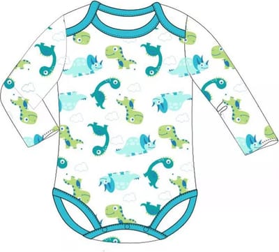 Baby rompertje met dino's, groen / blauw, maat 86