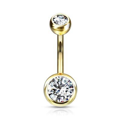 Piercing titanium steen 1.6x10x6 - goud - LMPiercings