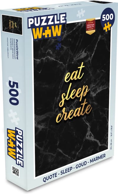 Puzzel Quote - Sleep - Goud - Marmer print - Legpuzzel - Puzzel 500 stukjes