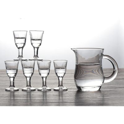 7-delige Wijnglas Set 120ml Handvat Wijn Dispenser 10ml/12ml/15ml S Glazen Transparant Drinkgerei Met Cadeaubox Voor Vrienden Bekers 7pcs gray