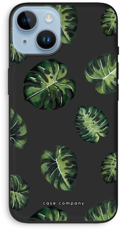 Case Company® - Hoesje geschikt voor iPhone 14 hoesje - Tropische bladeren - Biologisch Afbreekbaar Telefoonhoesje - Bescherming alle Kanten en Schermrand