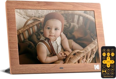 KODAK Digitale fotolijst, 10 inch, digitale fotolijst zonder wifi, met afstandsbediening, elektronisch digitaal frame met HD IPS-display, afbeeldingen/video's/muziekspeler, automatisch in- en