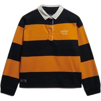 Gestreepte lange mouwen polo voor dames Superdry Heritage