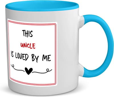 Akyol - this uncle is loved by me koffiemok - theemok - blauw - Oom - iemand die houdt van zijn oom - verjaardag - cadeautje voor oom - oom artikelen - kado - geschenk - 350 ML inhoud
