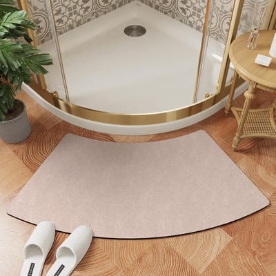 Boogvormige Diatomeeënaarde Badmat - Antislip Douchedeurmat, Super Absorberend & Sneldrogend, Dubbelzijdige Grip, Zacht Ademend 40x75cm