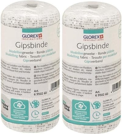 Keratex gipsverband - 2x - 2 meter x 10 cm - rollen - wit - huidvriendelijk