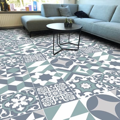 Antislip vloerstickers met beschermlaag - LAURIANO CEMENTTEGELS - 120x120cm - 9 stickers 40x40cm
