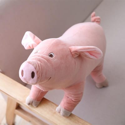 1 stuks 40 cm Simulatie Schattig Knuffelvarken Speelgoed Zacht Dierlijk Varkenspopje Schattig Cartoon Varkenskussen Speelgoed voor Kinderen Creatief Verjaardagscadeau Voor Meisje 40cm white