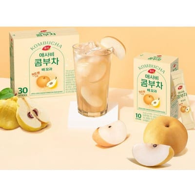 Kombucha Thee Poeder Stick Peer Kweepeer Smaak 5g x 30 Zakjes Koreaanse Traditionele Vruchtenthee 3box (90ea)