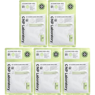 Laboratoire CNP, Coffret de masques beauté apaisants Greenery en 2 étapes, 5 lots beige