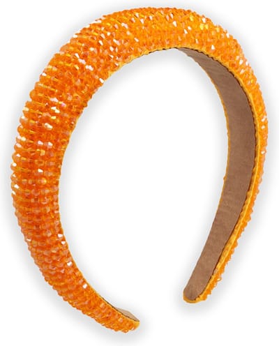 Lajetti - WK Oranje Glitter Haarband Dames Diadeem Strass Koningsdag