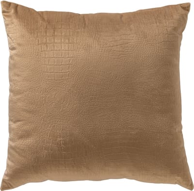 Dutch Decor CROCO - kussenhoes 40x40 cm - subtiele krokoprint - Tobacco Brown - bruin - met rits - zonder binnenkussen