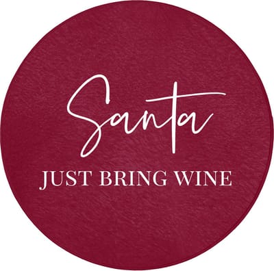 Badmat rond 70x70 cm - Antislip - Santa - Wine - Rood - Kerst - Kerstman - Badmatten voor badkamer - Badkamermat - Douchemat - Ronde badkamer mat