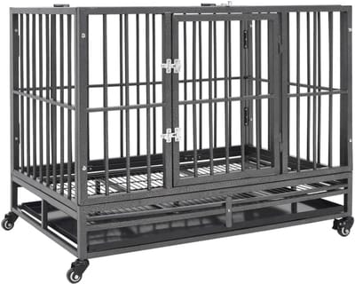 Hondenbench met Wielen en Uitschuifbare Lade - Grote Bench 102x72x85cm
