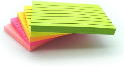 24-pack heldere plaknotities - Sterke zelfklevende memo's voor thuis, kantoor en school - 76 mm x 127 mm