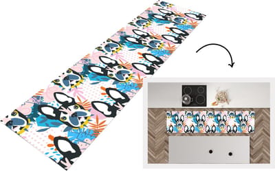 Keukenloper - Loper keuken - Patronen - Hond - Plant - 200x50 cm - Keukenloper vinyl