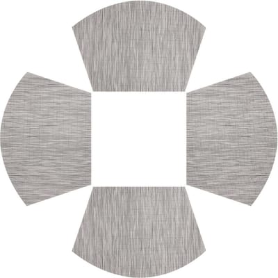 4-delige Set Ronde Tafel Placemats Wig Wasbare Tafelmat voor Keukentafel Hittebestendig Ronde Tafel Irregulair Keukenonderzetter 45x30CM gray