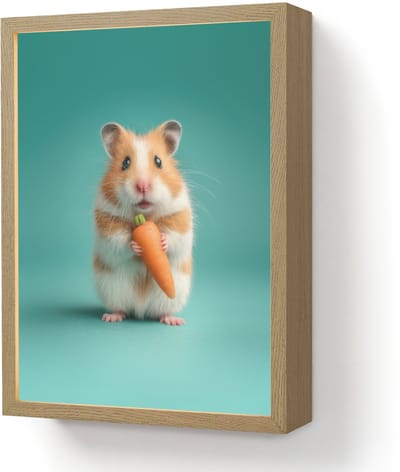 Wandlamp 30x40 cm - Oplaadbaar - Hamster - Wortel - Blauw - Wandlampen binnen woonkamer - Slaapkamer lamp - Decoratieve nachtlamp - Vloerlamp draadloos