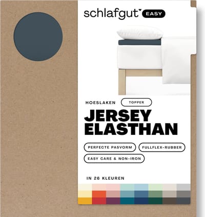 Schlafgut EASY Jersey Elasthan Topper Hoeslaken S - 90x190 - 100x220 556 Grey Deep