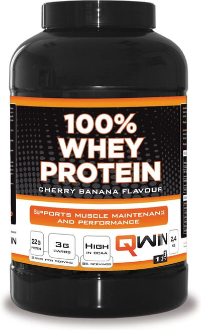 QWIN 100% Whey Protein Cherry & Banana - 2400 g