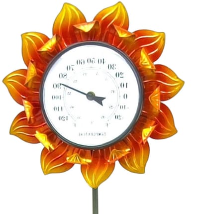 Decoratieve Buitenthermometer - Weerstation Tuin - Nauwkeurig Meten - Zelfkalibrerend Mechanisme - 402 Inch Lengte - Zilverkleurig
