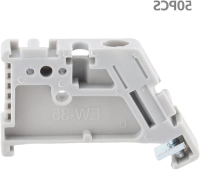 35mm Din Rail Klemmenblok Stopper Bevestigingsclips voor Elektrische Distributie - 50 Stuks Grijs, Schroefbevestiging, Duurzaam en Betrouwbaar
