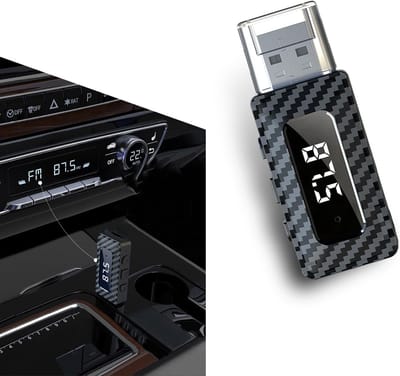 Daity 1 USB Bluetooth auto-ontvanger, Bluetooth 5.3 draadloze audioadapter, USB-voeding, 3,5 mm AUX-aansluiting, FM+AUX-signaalontvanger, geschikt voor autoradio's, home audiosystemen en computers (zwart).