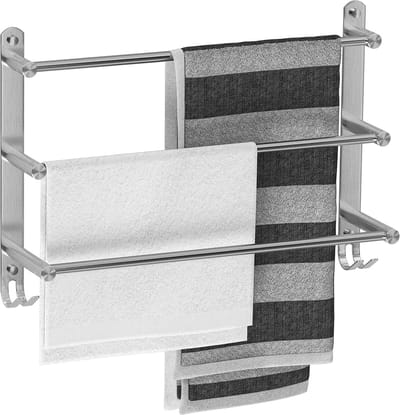 Drielaagse Wandmontage Handdoekhouder van RVS voor Badkamer en Keuken - 50 cm