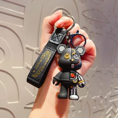 Cartoon Eenvoudige Mechanische Beer Schattige Niche Pop Sleutelhanger Ketting Tas Gepersonaliseerde Kleine Hanger Accessoire Sleutelhanger Decoratieve Cadeaus black