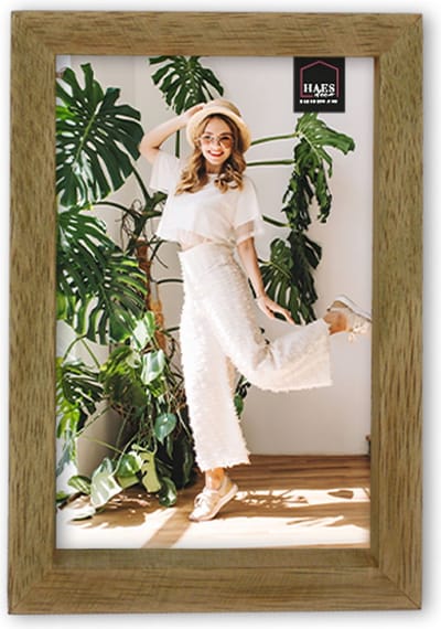HAES DECO - Houten Fotolijst Almeria in rustiek bruin voor 1 foto 10x15 cm staand/verticaal (formaat 11,3 x 16,3 cm) - SP11515