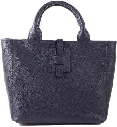 Echt lederen handtas Kyra - Made in Italy - Donker blauw