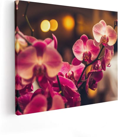 Artaza Canvas Schilderij Orchidee - 100x80 cm - Groot - Wanddecoratie Bloemen - Muurdecoratie Bloemen - Schilderijen Op Canvas