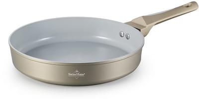 Swiss Haus® LFP20CH Koekenpan Inductie - Ø 20 cm - PFAS Vrij Bakpan - Pan Met Sapphire™ Anti-aanbak - Koekenpannen Voor Alle Warmtebronnen - Champagne
