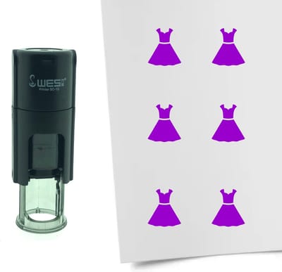 CombiCraft Stempel Jurk 10mm rond - Paarse inkt