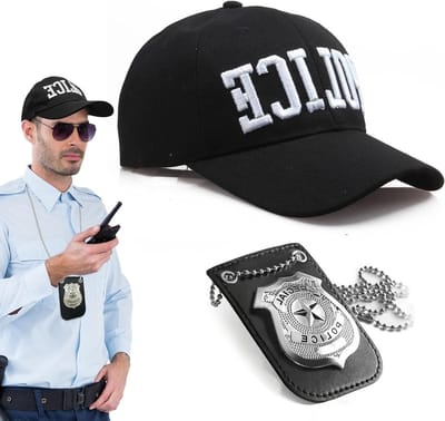 Politie Kostuum Set voor Volwassenen en Kinderen met Hoed, Badge en Accessoires voor Halloween en Cosplay