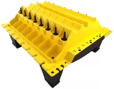 Cilinderkop sorteerunit-Weber Tools-Handig stuk gereedschap voor als je de cilinderkop gaat demonteren en de onderdelen op volgorde wilt sorteren.